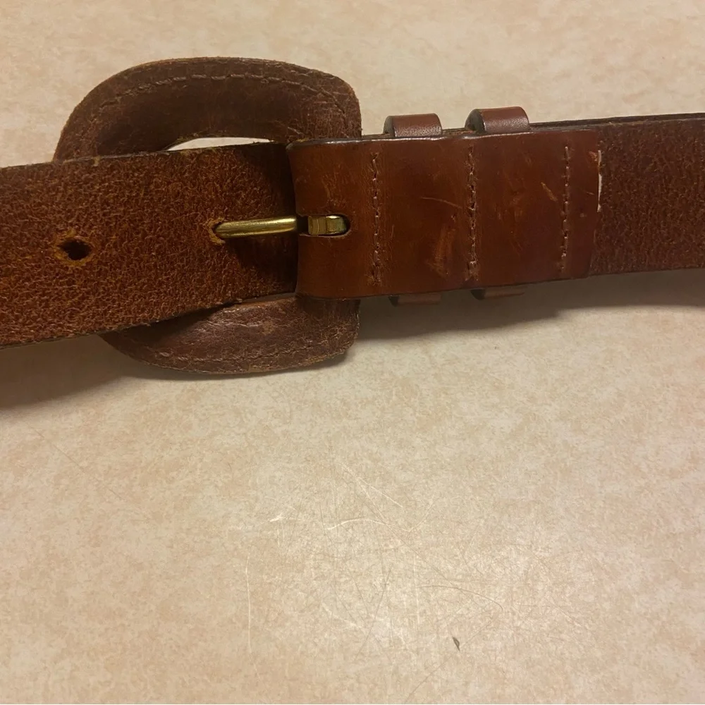 Vintage Gap Belt Womens 31”-34” USA Made Brown Leather Retro 80s 90s Classic